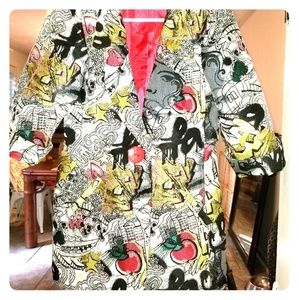 3 Sisters graffiti pattern tapestry jacket